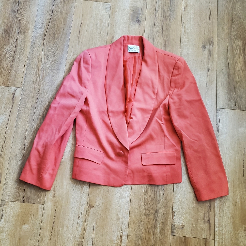 Miss Pendleton vintage red wool blazer size 12 Lined Made in USA